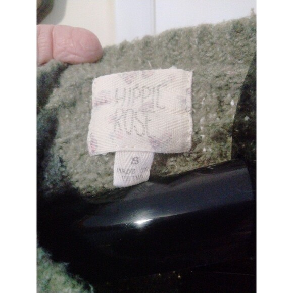 Women's Hippie Rose Crop Sweater * size SMALL * short sleeve green - Picture 3 of 7